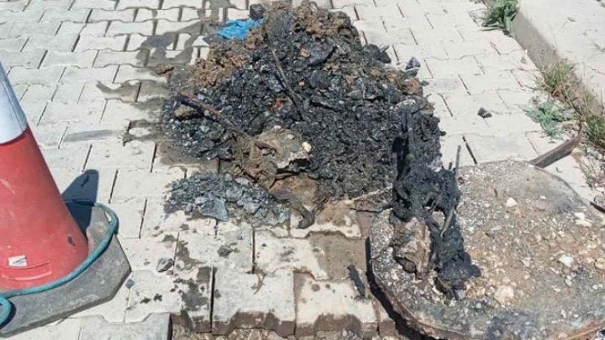 The sewer well in Prishtina is covered with concrete bones