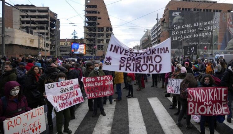 Activists protest in Belgrade over plans to mine lithium in